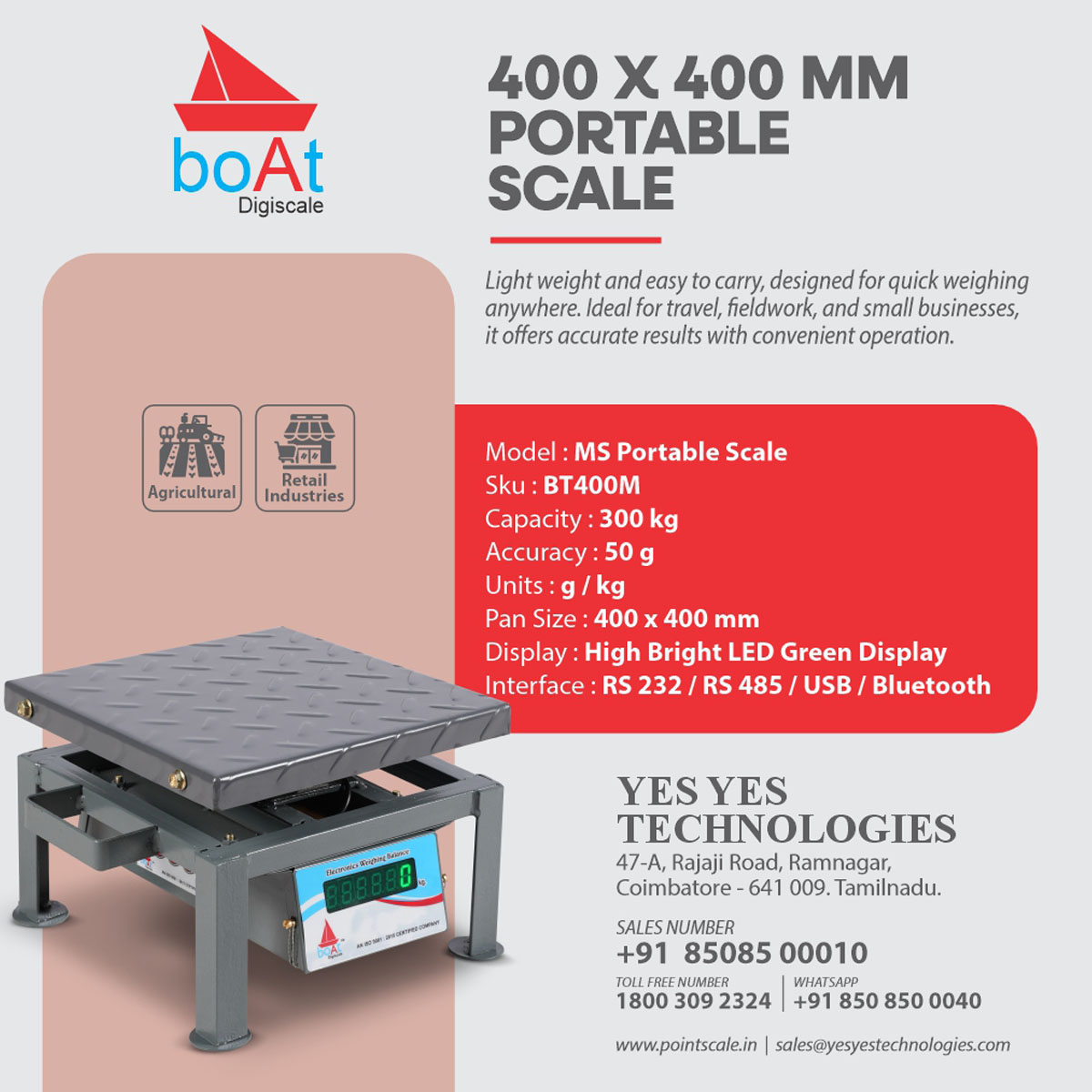 400 x 400 mm Portable Scale