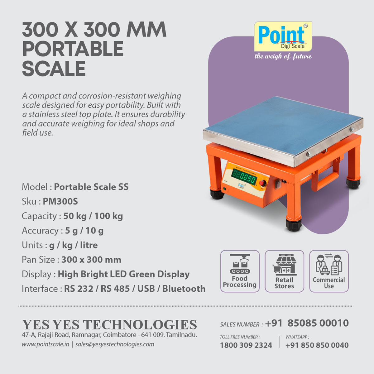 300 x 300 mm Portable Scale